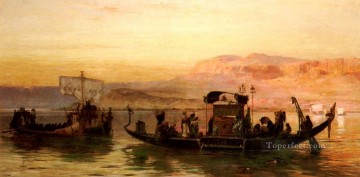 Árabe Painting - Barcaza de Cleopatra árabe Frederick Arthur Bridgman